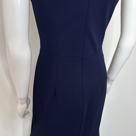 Anthropologie BHLDN Tatum V-Neck Crepe Gown Maxi Dress in Navy Women's Size 6 - Picture 10 of 16